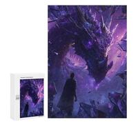 Puzzles pour Adultes 300 PCS Dragon Vs. Hero Epic Fantasy Battle Puzzles pour Adolescents - Anti-Stress - Défi Éducatif - Cadeaux De Noël Et d'anniversaire 300 PCS