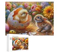 Puzzles pour Adultes 300 PCS Easter Chick and Bunny Puzzles pour Adolescents, Jeux De Réflexion, Décoration Murale, Cadeaux De Noël Et d'anniversaire 300 PCS