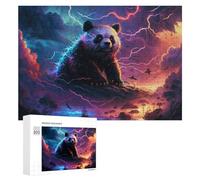 Puzzles pour Adultes 300 PCS Electric Panda Storm -2 Puzzles pour Adultes, Jouets Anti-Stress, Améliorent La Mémoire, Cadeau d'anniversaire, Présents, 300 PCS