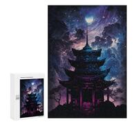 Puzzles pour Adultes 300 PCS Enchanted Pagoda Night Sky -2 Puzzle pour Adolescents Assemblage De Motifs Interaction Parent-Enfant Jeu Au Design Attrayant 300 PCS