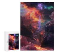 Puzzles pour Adultes 300 PCS Fantasy Cloud Cityscape Puzzles pour Adolescents - Anti-Stress - Défi Éducatif - Cadeaux De Noël Et d'anniversaire 300 PCS