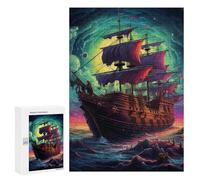 Puzzles pour Adultes 300 PCS Fantasy Space Pirate Ship Adventure Puzzles pour Adolescents, Jouets, Décoration Murale, Motifs À Assembler, Cadeaux pour Les Amis Et La Famille 300 PCS