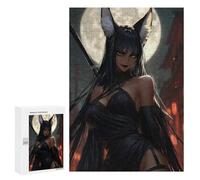 Puzzles pour Adultes 300 PCS Fox Ear Warrior Moonlit Night Puzzles pour Adolescents - Anti-Stress - Défi Éducatif - Cadeaux De Noël Et d'anniversaire 300 PCS