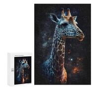 Puzzles pour Adultes 300 PCS Giraffe in Space Art Print-3 Puzzles pour Adolescents - Anti-Stress - Défi Éducatif - Cadeaux De Noël Et d'anniversaire 300 PCS