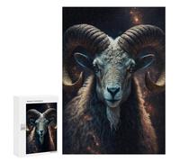 Puzzles pour Adultes 300 PCS Golden Horned Ram Portrait Puzzle pour Adolescents Assemblage De Motifs Interaction Parent-Enfant Jeu Au Design Attrayant 300 PCS