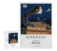 Puzzles pour Adultes 300 PCS Katsushika Hokusai Ghost Print Puzzle pour Adultes, Jeu De Réflexion, Décoration Murale, Cadeau d'anniversaire, Cadeaux, 300 PCS