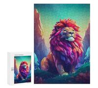 Puzzles pour Adultes 300 PCS Lion Vector 3D in The Wild Puzzles pour Adultes, Jouets Anti-Stress, Améliorent La Mémoire, Cadeau d'anniversaire, Présents, 300 PCS