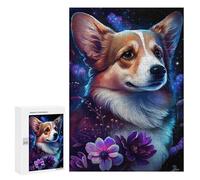 Puzzles pour Adultes 300 PCS Magical Corgi with Flowers -1 Puzzle pour Adolescents Assemblage De Motifs Interaction Parent-Enfant Jeu Au Design Attrayant 300 PCS
