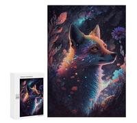 Puzzles pour Adultes 300 PCS Magical Fox in Starry Night -1 Puzzles pour Adolescents - Anti-Stress - Défi Éducatif - Cadeaux De Noël Et d'anniversaire 300 PCS