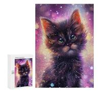 Puzzles pour Adultes 300 PCS Magical Galaxy Kitten Puzzle pour Adolescents Assemblage De Motifs Interaction Parent-Enfant Jeu Au Design Attrayant 300 PCS