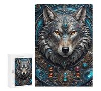 Puzzles pour Adultes 300 PCS Mega Steampunk Wolf Puzzles pour Adolescents, Jouets, Décoration Murale, Motifs À Assembler, Cadeaux pour Les Amis Et La Famille 300 PCS
