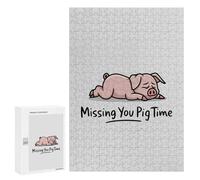 Puzzles pour Adultes 300 PCS Missing You Pig Time Puzzle pour Adultes - Jeux Relaxants - Difficulté : Difficile - Cadeaux pour Les Amis Et La Famille 300 PCS