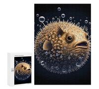 Puzzles pour Adultes 300 PCS Pufferfish Animal Puzzle pour Adultes - Jeux Relaxants - Difficulté : Difficile - Cadeaux pour Les Amis Et La Famille 300 PCS