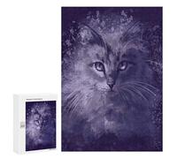 Puzzles pour Adultes 300 PCS Purple Cat Puzzle pour Adultes - Jeux Relaxants - Difficulté : Difficile - Cadeaux pour Les Amis Et La Famille 300 PCS