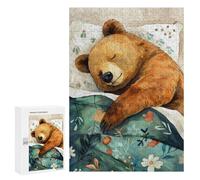 Puzzles pour Adultes 300 PCS Puzzles Bear Sleeping Puzzles pour Adultes - Décoration Murale - Difficile - Stimule Le Cerveau 300 PCS