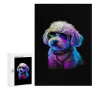 Puzzles pour Adultes 300 PCS Puzzles Bichon Frise Puzzles pour Adolescents Jeu Pratique Course De Vitesse Interaction Parent-Enfant 300 PCS