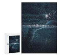 Puzzles pour Adultes 300 PCS Puzzles Boy with Lantern Meets Crocodile Puzzle pour Adultes, Jouet, Décoration Murale, Anti-Stress, Difficile Et Stimulant 300 PCS