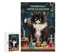 Puzzles pour Adultes 300 PCS Puzzles Coffee is A Solution Cat Puzzle pour Adultes - Décoration Murale - Idéal pour Les Parents Et Les Enfants 300 PCS
