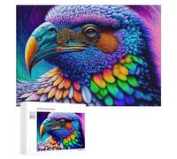 Puzzles pour Adultes 300 PCS Puzzles Colorful Eagle Art Print-1 Puzzles pour Adolescents Jeu Manuel Décoration Parfaite Cadeaux d'anniversaire Et Cadeaux Uniques 300 PCS