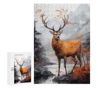 Puzzles pour Adultes 300 PCS Puzzles Deer Animal Art Puzzles pour Adultes - Décoration Murale - Difficile - Stimule Le Cerveau 300 PCS