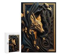 Puzzles pour Adultes 300 PCS Puzzles Elegant Golden Fox Art Decoration Jeu De Puzzle Casse-tête Une Œuvre d'art Cadeaux d'anniversaire Et Cadeaux Uniques 300 PCS
