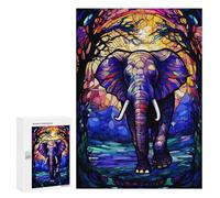 Puzzles pour Adultes 300 PCS Puzzles Elephant in The Wild Puzzle pour Adultes - Décoration Murale - Idéal pour Les Parents Et Les Enfants 300 PCS
