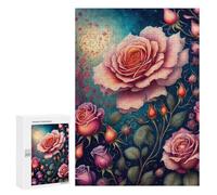 Puzzles pour Adultes 300 PCS Puzzles Enchanted Rose Garden Art Print Puzzles Jeux Amusants mais Aussi Humoristiques Cadeaux Uniques pour Un Anniversaire Et Noël 300 PCS