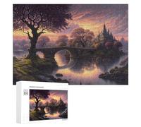 Puzzles pour Adultes 300 PCS Puzzles Enchanted Sunset Castle Puzzles pour Adolescents Jeu Manuel Décoration Parfaite Cadeaux d'anniversaire Et Cadeaux Uniques 300 PCS