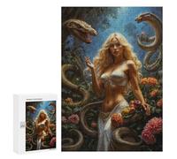 Puzzles pour Adultes 300 PCS Puzzles Eve and The Serpents in Eden Garden Puzzles pour Adultes Jeux en Famille Anti-Stress Interaction Parent-Enfant 300 PCS