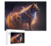 Puzzles pour Adultes 300 PCS Puzzles Flame-Wrapped Wolf A Mystical Artwork Puzzles pour Adolescents Jeu Manuel Décoration Parfaite Cadeaux d'anniversaire Et Cadeaux Uniques 300 PCS