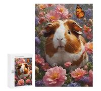 Puzzles pour Adultes 300 PCS Puzzles Floral Guinea Pig Paradise Puzzles pour Adolescents Jeu Manuel Décoration Parfaite Cadeaux d'anniversaire Et Cadeaux Uniques 300 PCS