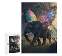 Puzzles pour Adultes 300 PCS Puzzles Flying Elephant with Wings Puzzle pour Adultes, Jouet, Décoration Murale, Anti-Stress, Difficile Et Stimulant 300 PCS