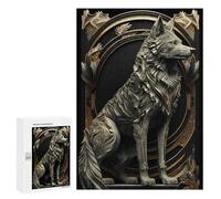 Puzzles pour Adultes 300 PCS Puzzles Golden King Wolf Throne Jeu De Puzzle Casse-tête Une Œuvre d'art Cadeaux d'anniversaire Et Cadeaux Uniques 300 PCS
