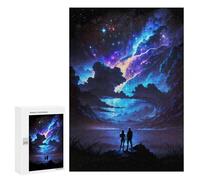 Puzzles pour Adultes 300 PCS Puzzles Lightning in The Cosmos Puzzles pour Adultes - Décoration Murale - Difficile - Stimule Le Cerveau 300 PCS