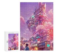 Puzzles pour Adultes 300 PCS Puzzles Neon Skyscraper Dreamscape Puzzles pour Adolescents Jeu Manuel Décoration Parfaite Cadeaux d'anniversaire Et Cadeaux Uniques 300 PCS