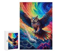 Puzzles pour Adultes 300 PCS Puzzles Rainbow Owl in Flight Puzzles pour Adolescents Jeu Manuel Décoration Parfaite Cadeaux d'anniversaire Et Cadeaux Uniques 300 PCS