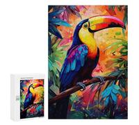 Puzzles pour Adultes 300 PCS Puzzles Rainbow Toucan in Paradise Puzzles pour Adolescents Jeu Manuel Décoration Parfaite Cadeaux d'anniversaire Et Cadeaux Uniques 300 PCS
