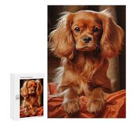 Puzzles pour Adultes 300 PCS Puzzles Ruby Cavalier King Charles Spaniel Puzzles pour Adultes - Décoration Murale - Difficile - Stimule Le Cerveau 300 PCS