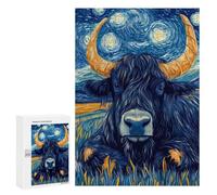Puzzles pour Adultes 300 PCS Puzzles Starry Night Bull Puzzles pour Adolescents Jeu Pratique Course De Vitesse Interaction Parent-Enfant 300 PCS
