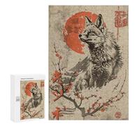 Puzzles pour Adultes 300 PCS Puzzles Vintage Japanese Fox Puzzles pour Adolescents Jeu Pratique Course De Vitesse Interaction Parent-Enfant 300 PCS