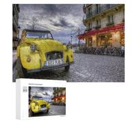 Puzzles pour Adultes 300 PCS Puzzles Vintage Yellow Car in Paris Puzzles pour Adolescents Jeu Manuel Décoration Parfaite Cadeaux d'anniversaire Et Cadeaux Uniques 300 PCS