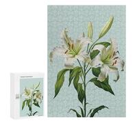 Puzzles pour Adultes 300 PCS Puzzles White Flower Lily Easter Puzzle pour Adultes, Jouet, Décoration Murale, Anti-Stress, Difficile Et Stimulant 300 PCS