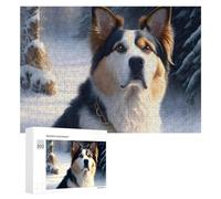 Puzzles pour Adultes 300 PCS Puzzles Winter Wonderland Dog Puzzles pour Adolescents Jeu Manuel Décoration Parfaite Cadeaux d'anniversaire Et Cadeaux Uniques 300 PCS