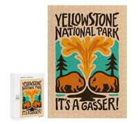 Puzzles pour Adultes 300 PCS Puzzles Yellowstone National Park Gasser Illustration Jeux De Puzzle en Famille Améliore La Mémoire Cadeaux Uniques pour Un Anniversaire Et Noël 300 PCS