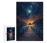 Puzzles pour Adultes 300 PCS Pyramid Under Stars Puzzles pour Adolescents, Jouets, Décoration Murale, Motifs À Assembler, Cadeaux pour Les Amis Et La Famille 300 PCS