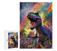 Puzzles pour Adultes 300 PCS Rainbow Dinosaur Party Puzzles pour Adolescents, Jeux De Réflexion, Décoration Murale, Cadeaux De Noël Et d'anniversaire 300 PCS