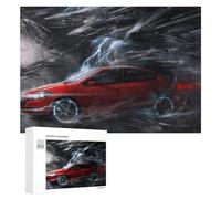 Puzzles pour Adultes 300 PCS Red Car Lightning Speed Puzzles pour Adolescents, Jeux De Réflexion, Décoration Murale, Cadeaux De Noël Et d'anniversaire 300 PCS