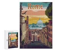Puzzles pour Adultes 300 PCS Rome Cityscape Illustration Puzzle pour Adultes, Jeu De Réflexion, Décoration Murale, Cadeau d'anniversaire, Cadeaux, 300 PCS