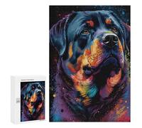 Puzzles pour Adultes 300 PCS Rottweiler Style 3 Puzzle pour Adultes - Jeux Relaxants - Difficulté : Difficile - Cadeaux pour Les Amis Et La Famille 300 PCS