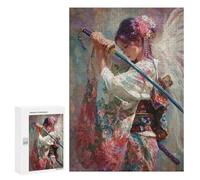 Puzzles pour Adultes 300 PCS Samurai Woman with Sword Puzzles pour Adolescents - Anti-Stress - Défi Éducatif - Cadeaux De Noël Et d'anniversaire 300 PCS